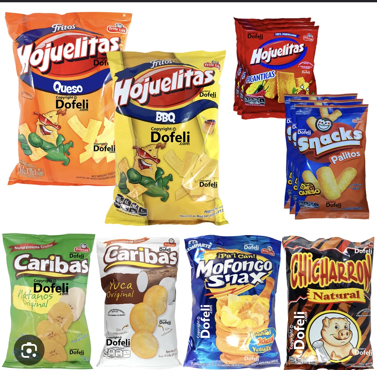 Snacks dominicanos Dofeli disponible en Mini Market El Golfo